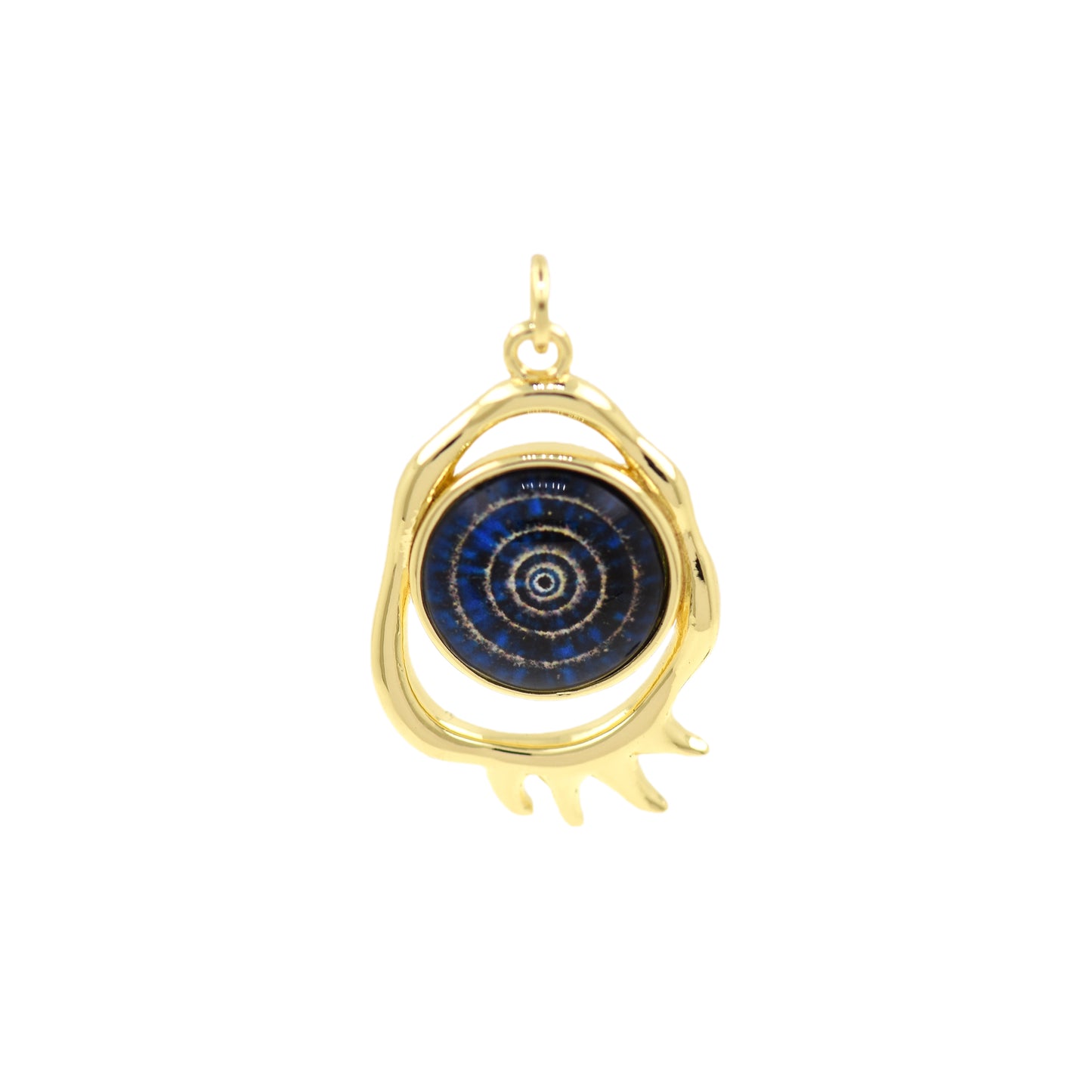 18k Gold-Filled Devil's Eye Pendant, Devil's Eye Charm Jewelry 28x17.5mm