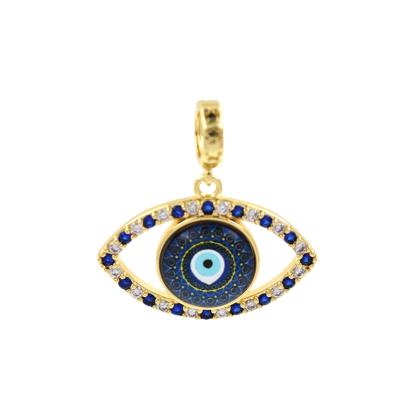 18k Shiny Gold Plated Evil Eye Charm 30x20.5mm