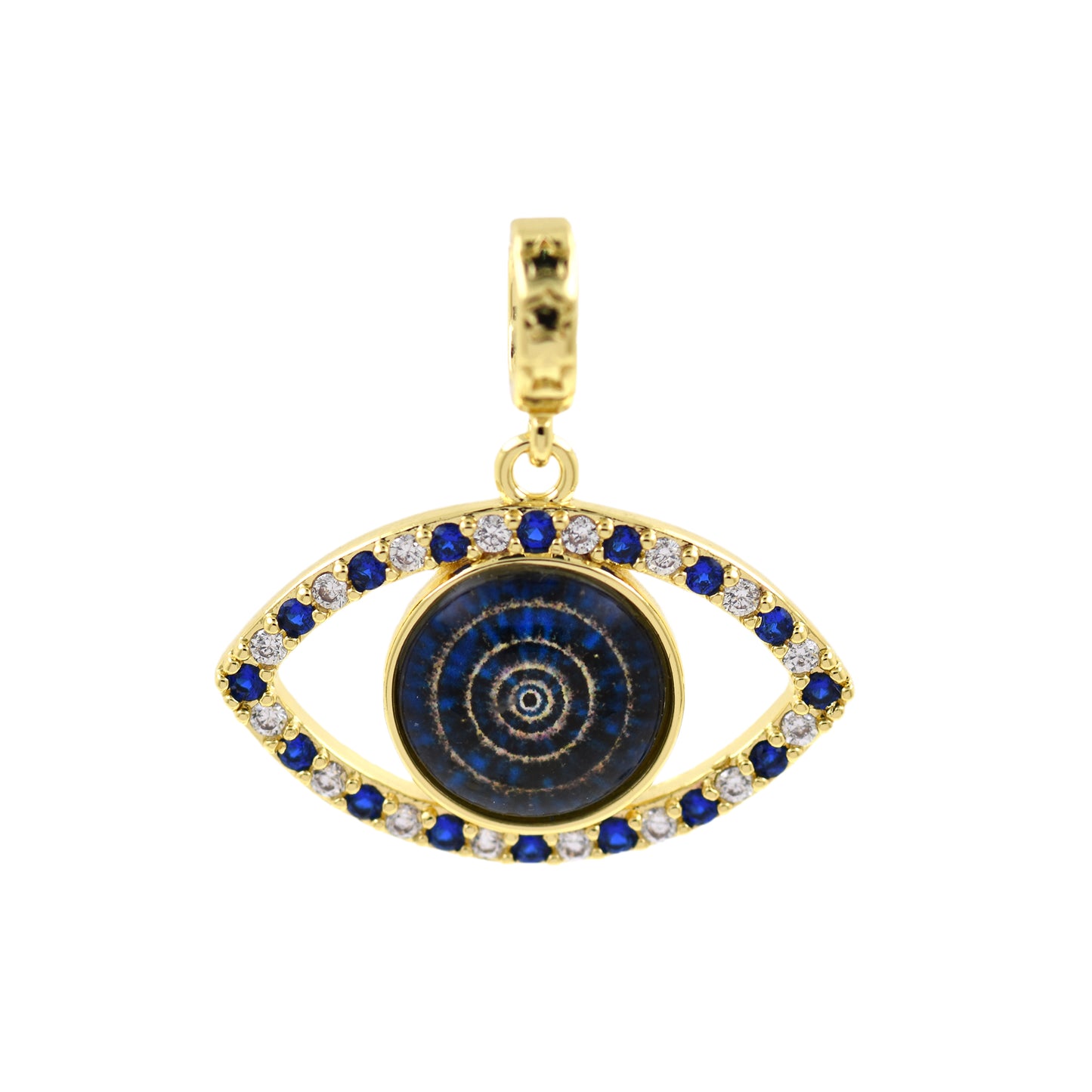 18k Shiny Gold Plated Evil Eye Charm 30x20.5mm
