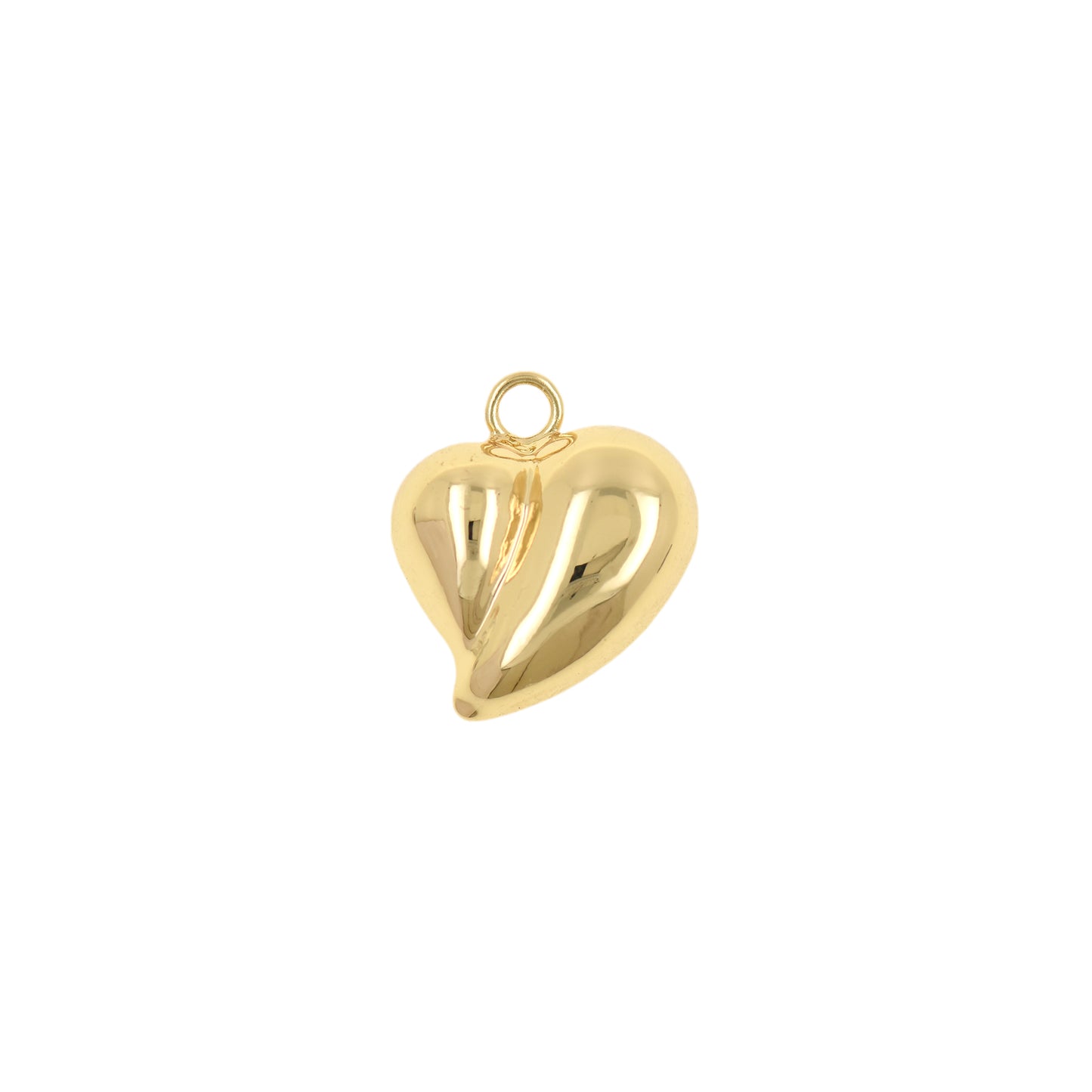 Simple Brass Gold Plated Heart Pendant, Heart Pendant, Heart Pendant 17.5x15.5x2mm