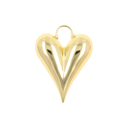 18K Filled Gold Heart Necklace Pendant, Heart Charm 38x28.5x10mm