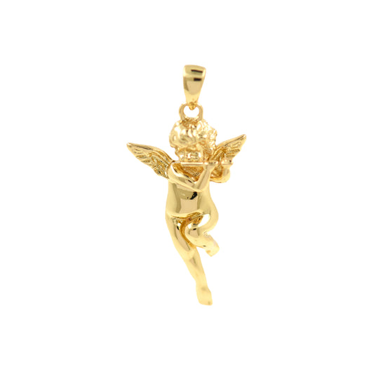 18k Gold Filled Guardian Angel Charm ,Cute Baby Angel Pendant 28.5x15mm