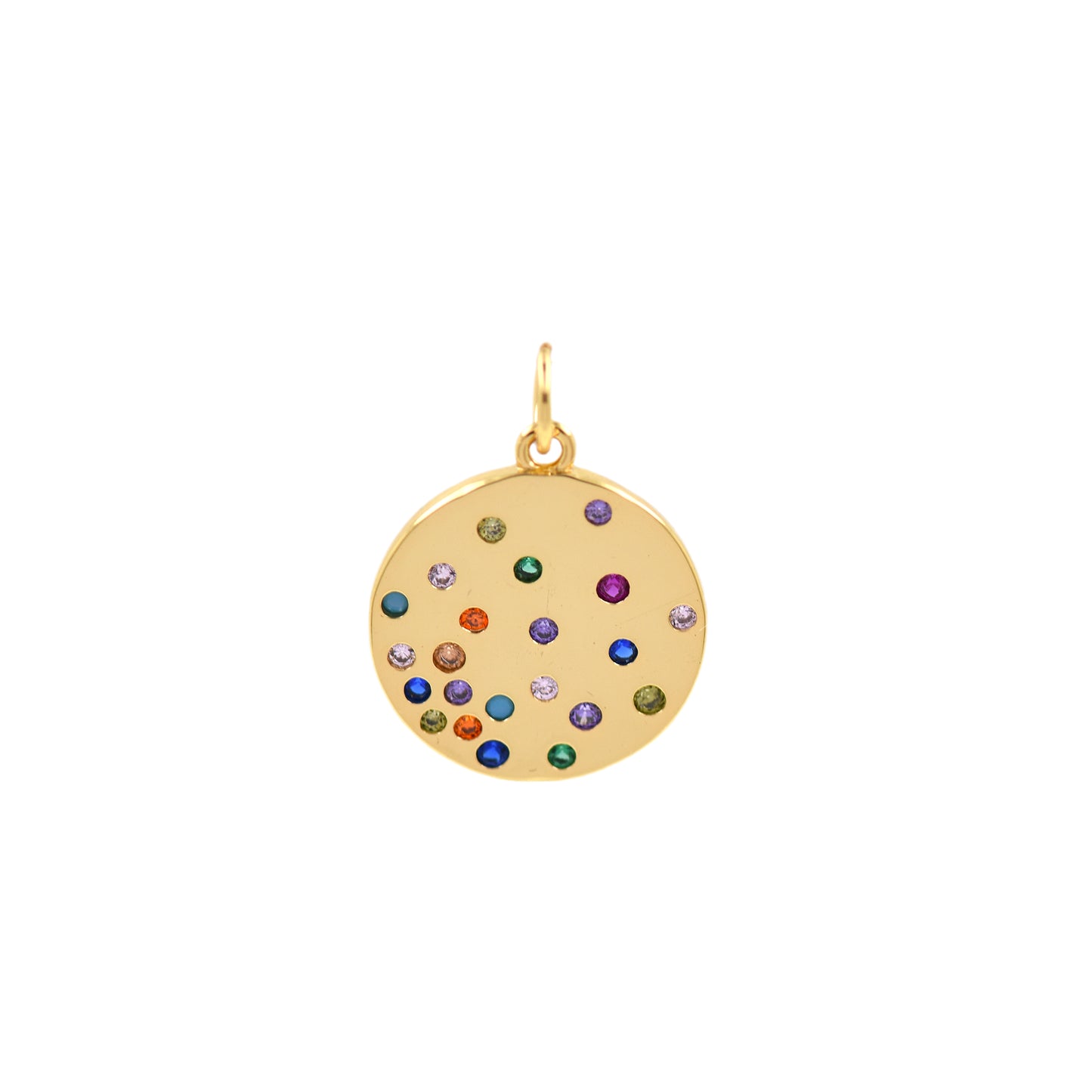 Gold Plated Round Disc Pendant,DIY Handmade Accessories 15mm