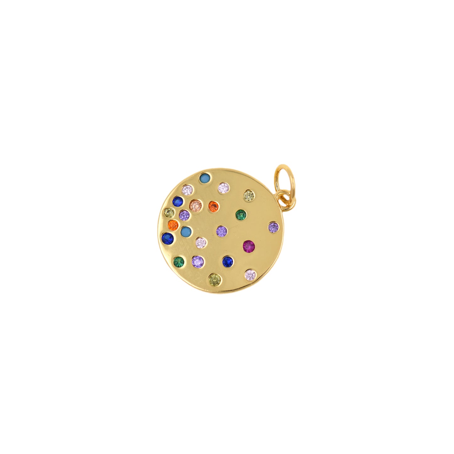 Gold Plated Round Disc Pendant,DIY Handmade Accessories 15mm