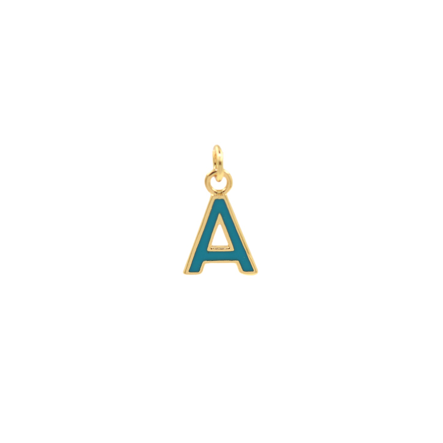 Turquoise Enamel Letter Pendant 12x10mm