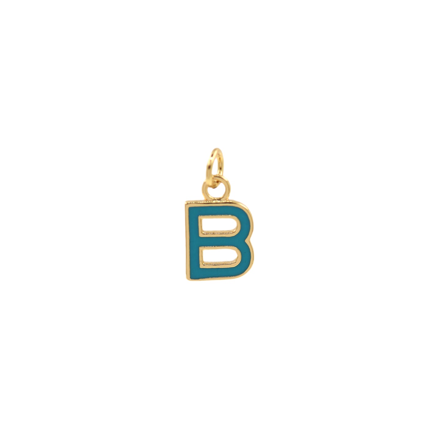 Turquoise Enamel Letter Pendant 12x10mm