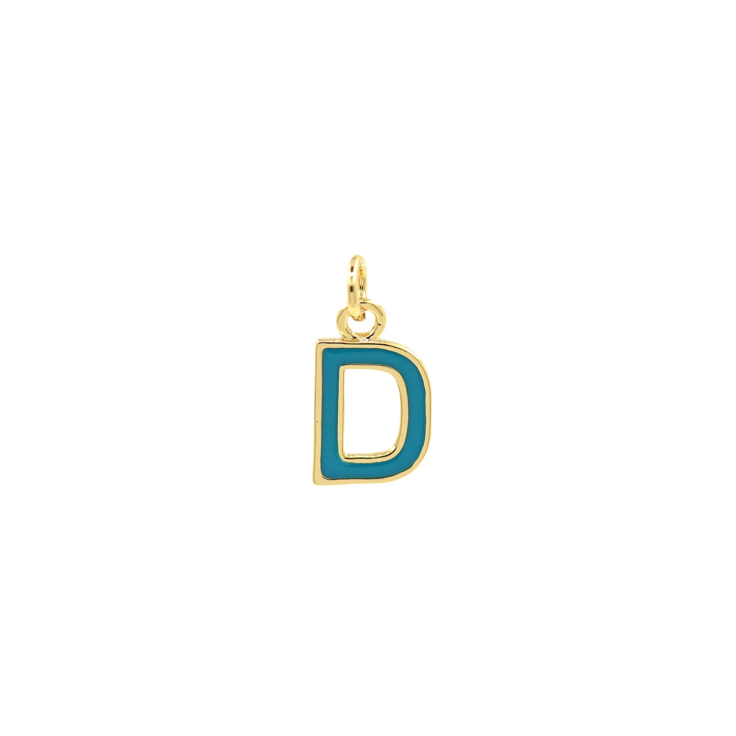 Turquoise Enamel Letter Pendant 12x10mm