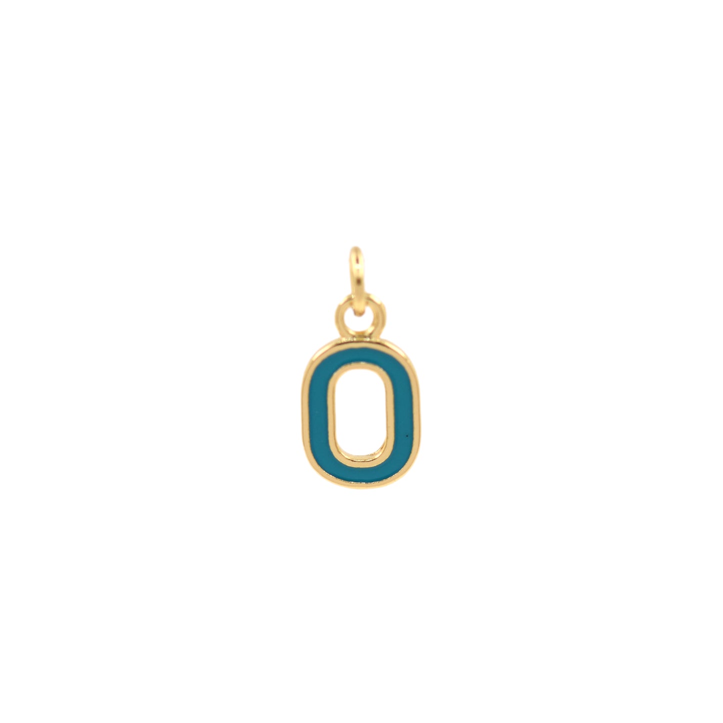 Turquoise Enamel Letter Pendant 12x10mm