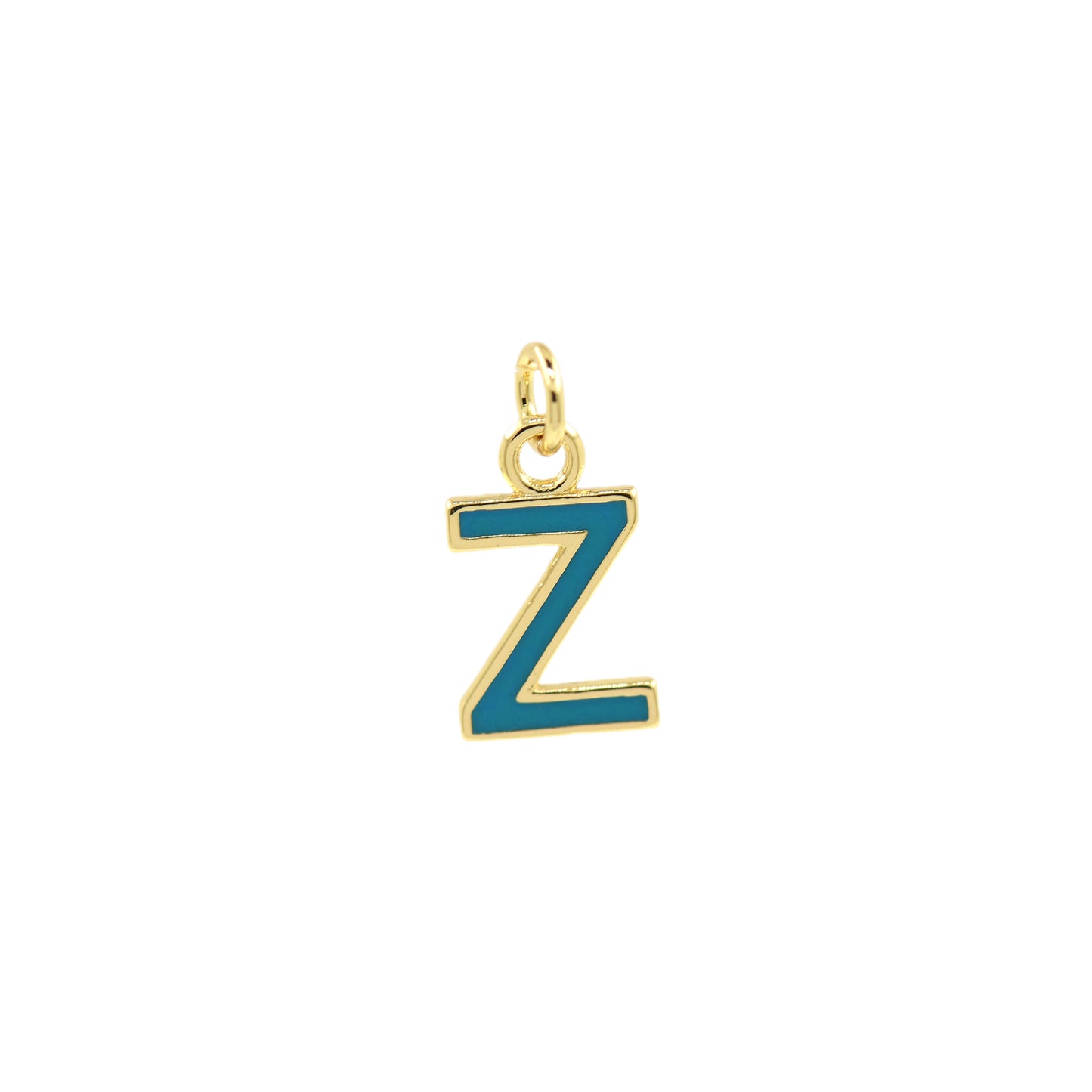 Turquoise Enamel Letter Pendant 12x10mm