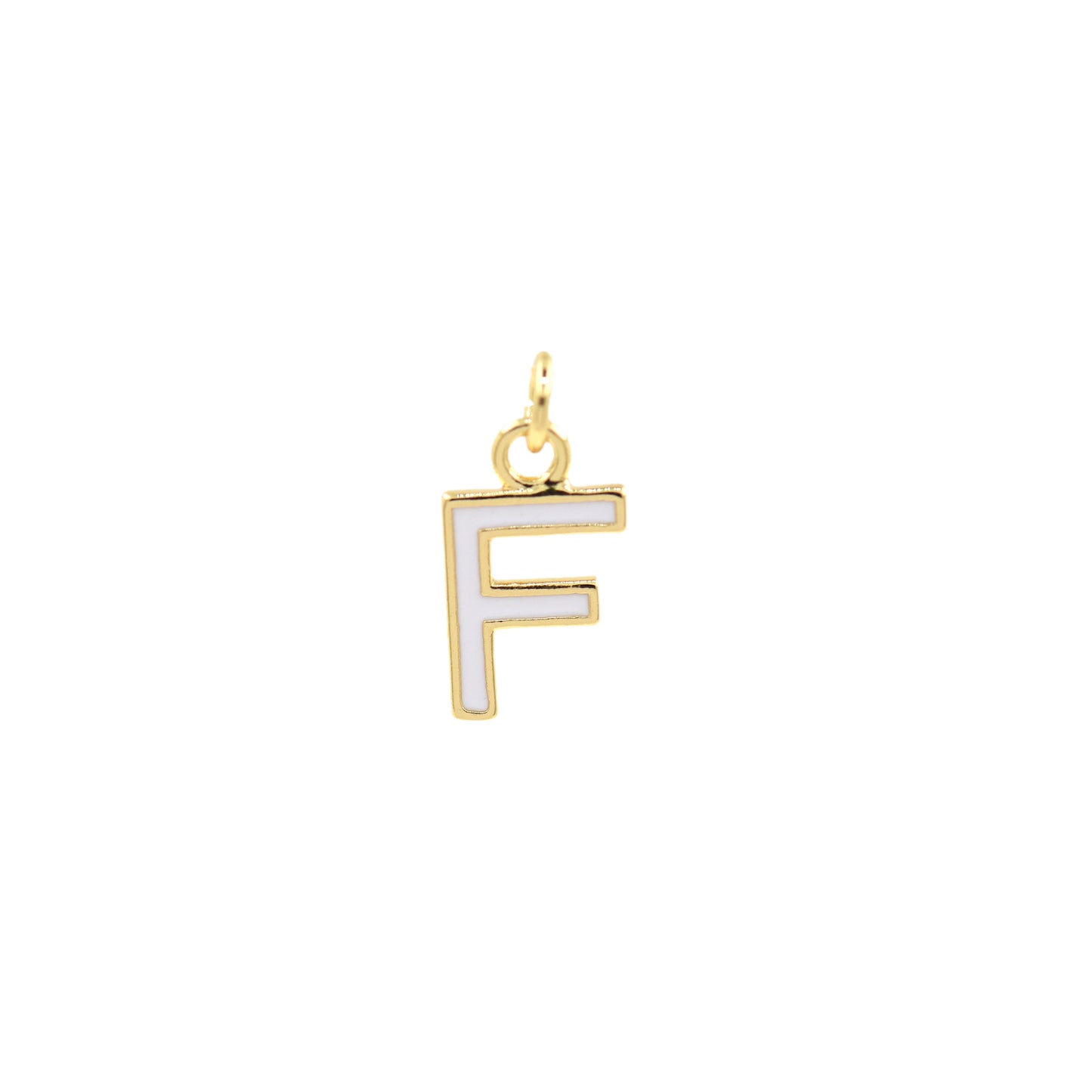 White Enamel Letter Pendant 12x10mm