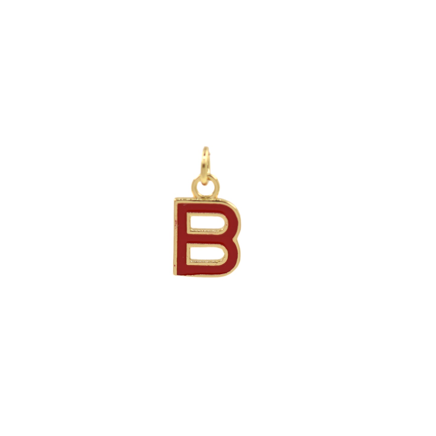 Red Enamel Letter Pendant 12x10mm