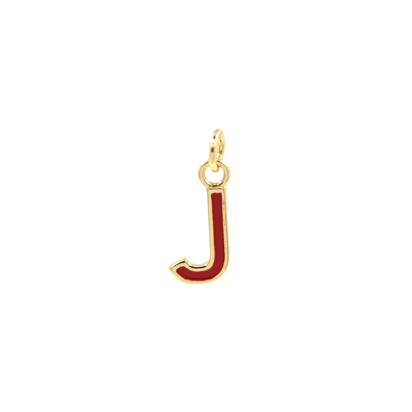 Red Enamel Letter Pendant 12x10mm