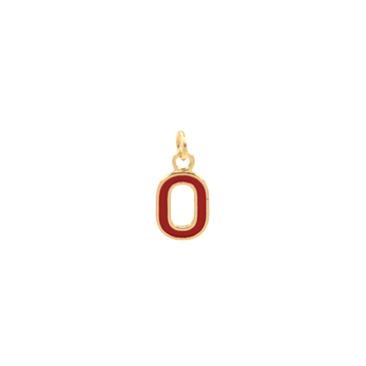 Red Enamel Letter Pendant 12x10mm