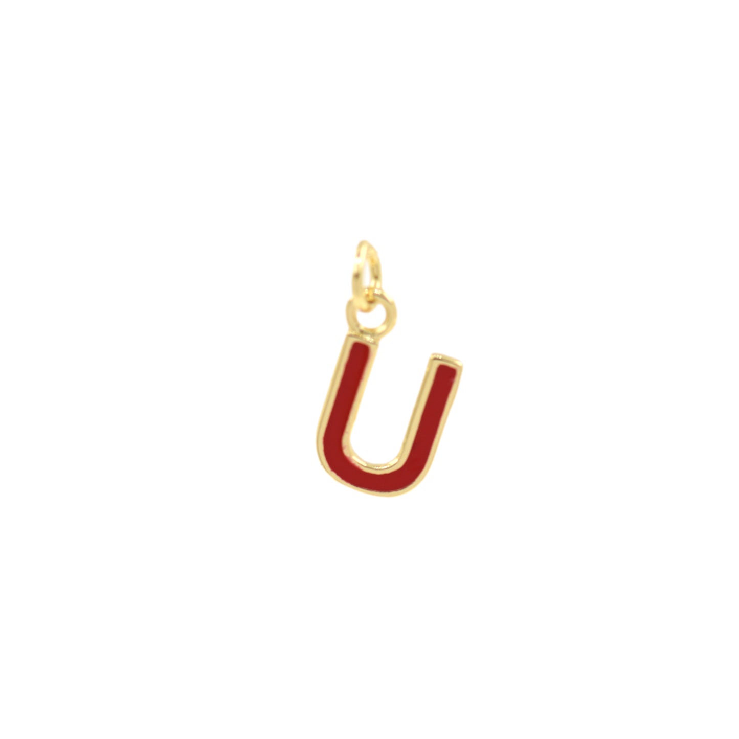 Red Enamel Letter Pendant 12x10mm