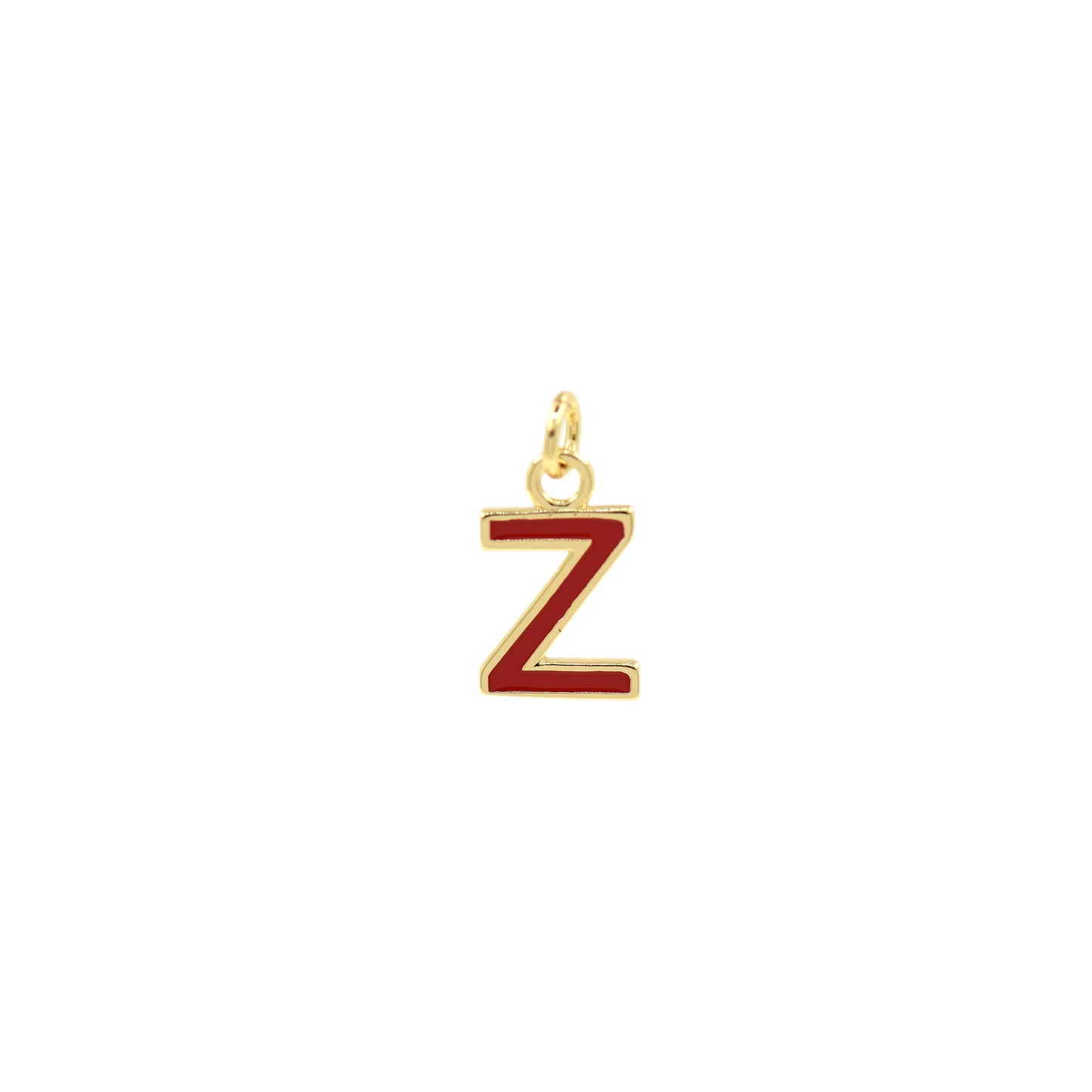 Red Enamel Letter Pendant 12x10mm