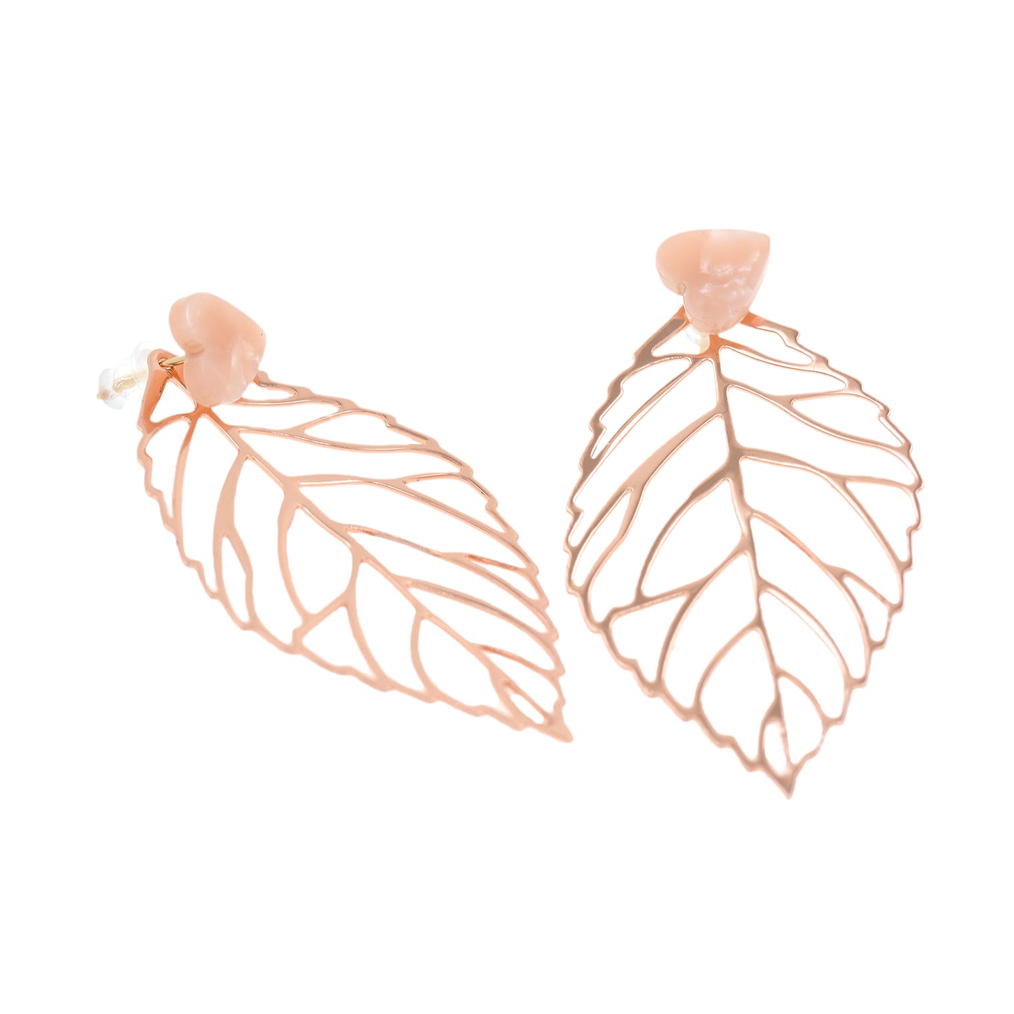 18k Gold Filled Leaf Stud Earrings 53x30.5mm