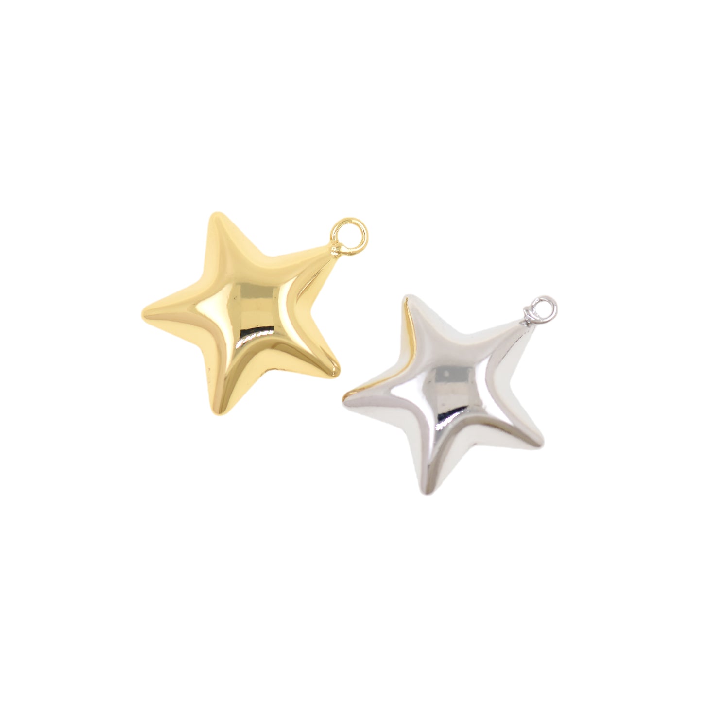 18K Real Gold Plated Star Charm,Gold Small Star Pendant 18.5x16mm