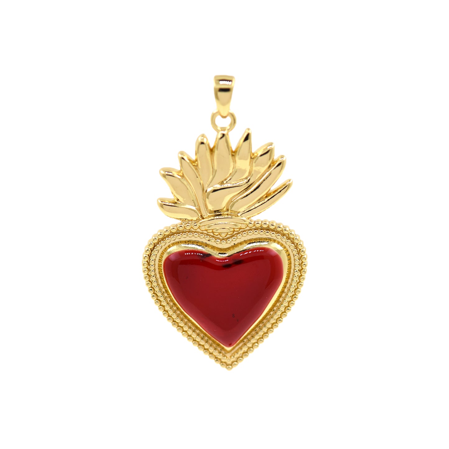 Heart Pendant，18k Gold Filled Pineapple Pendant 32.5x21.5mm