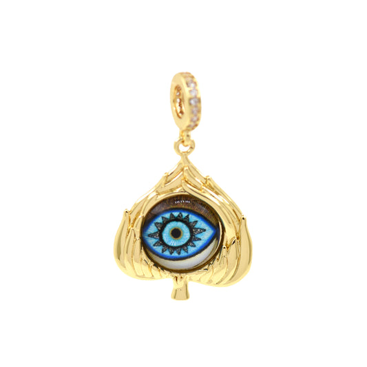 18k Gold Filled Demon Jewelry, Exquisite Evil Eye Pendant 26.5x21.5mm