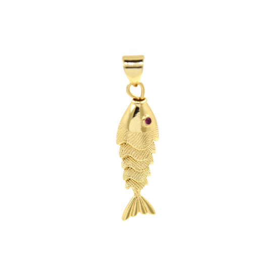 Exquisite Fish Pendant, 18K Gold Filled Fish Pendant 27x8 mm