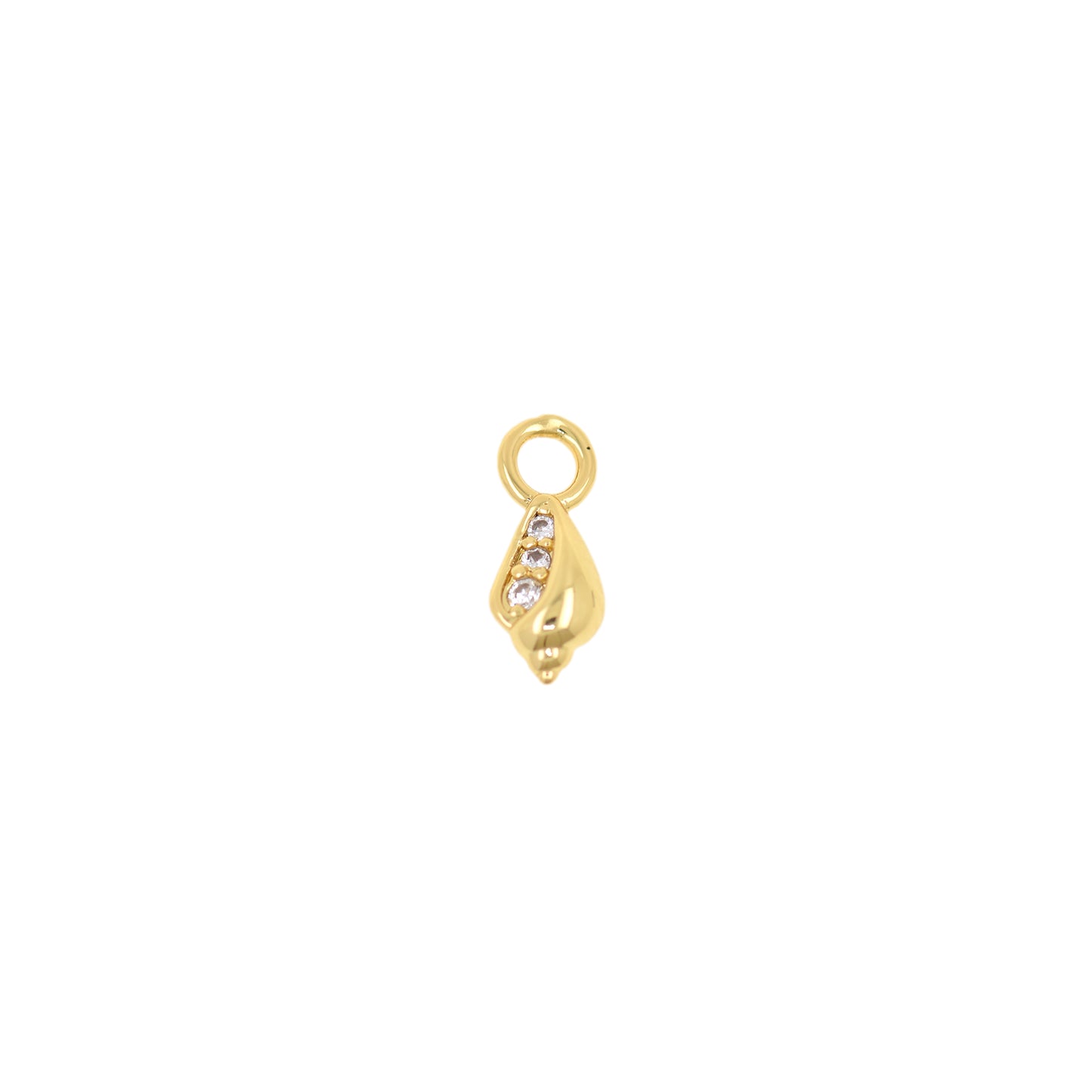 18k Gold Filled Seashell Charm ，Dainty Conch Shell Necklace Pendant 11x4.5mm