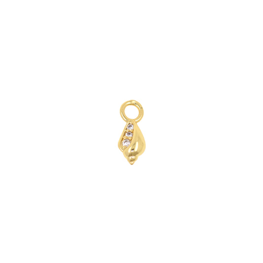 18k Gold Filled Seashell Charm ，Dainty Conch Shell Necklace Pendant 11x4.5mm