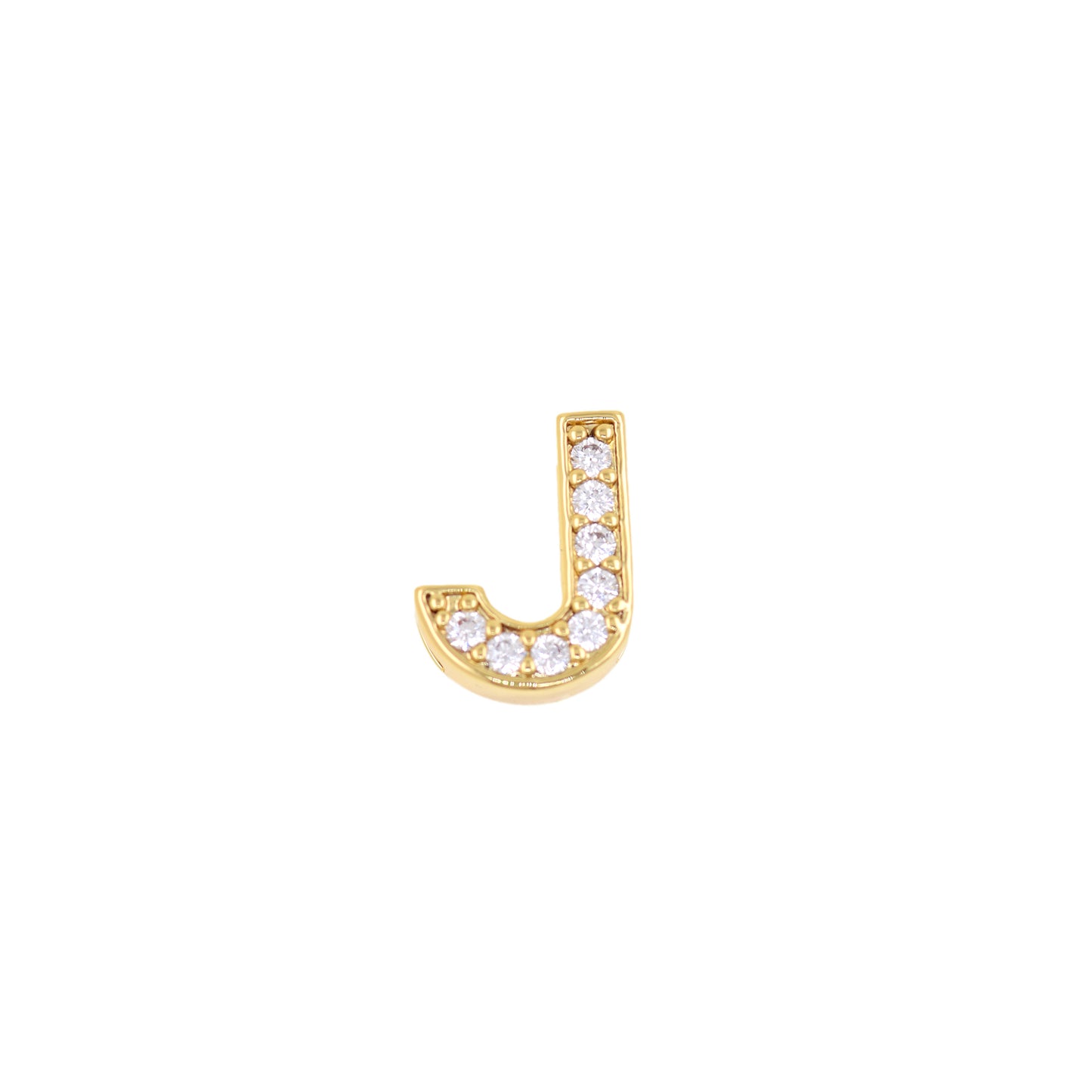 18K Gold Filling Alphabet Charm，Initial Letter Pendant 12x12mm