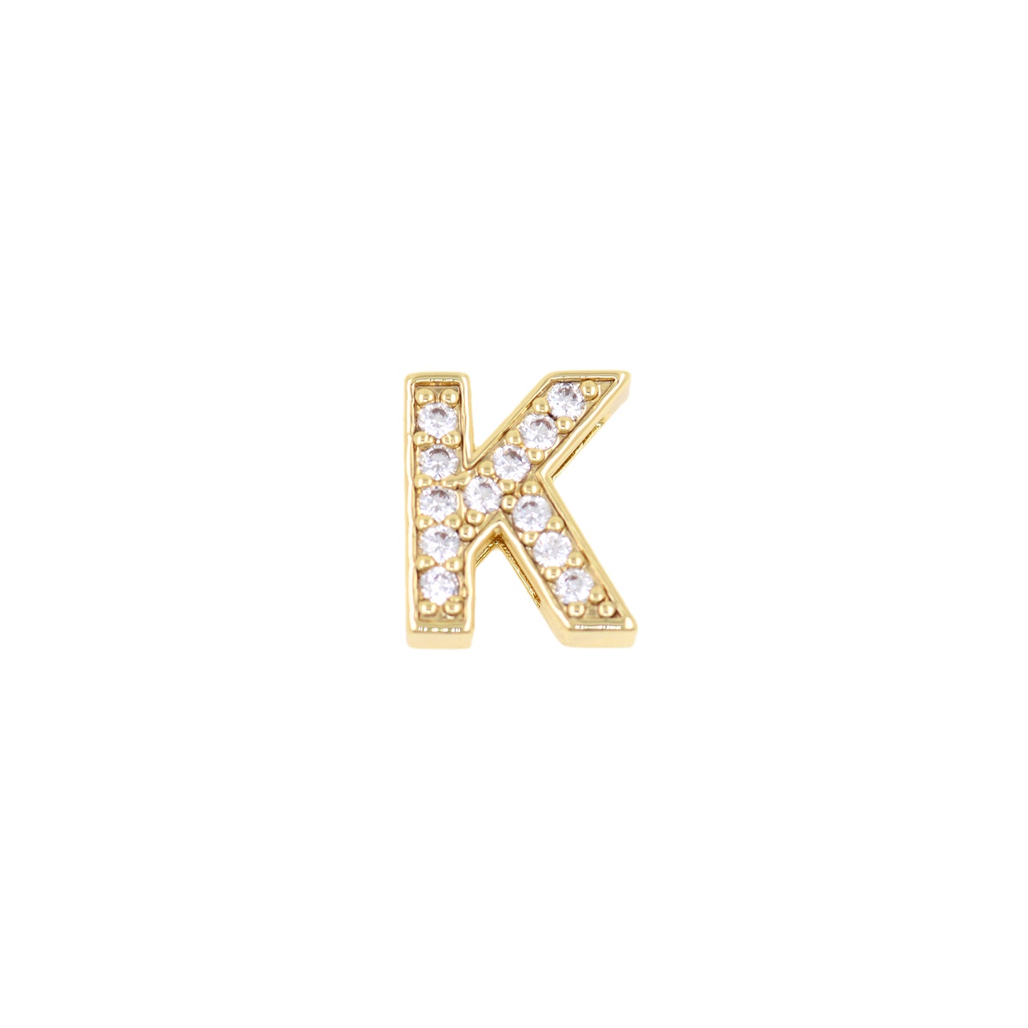 18K Gold Filling Alphabet Charm，Initial Letter Pendant 12x12mm