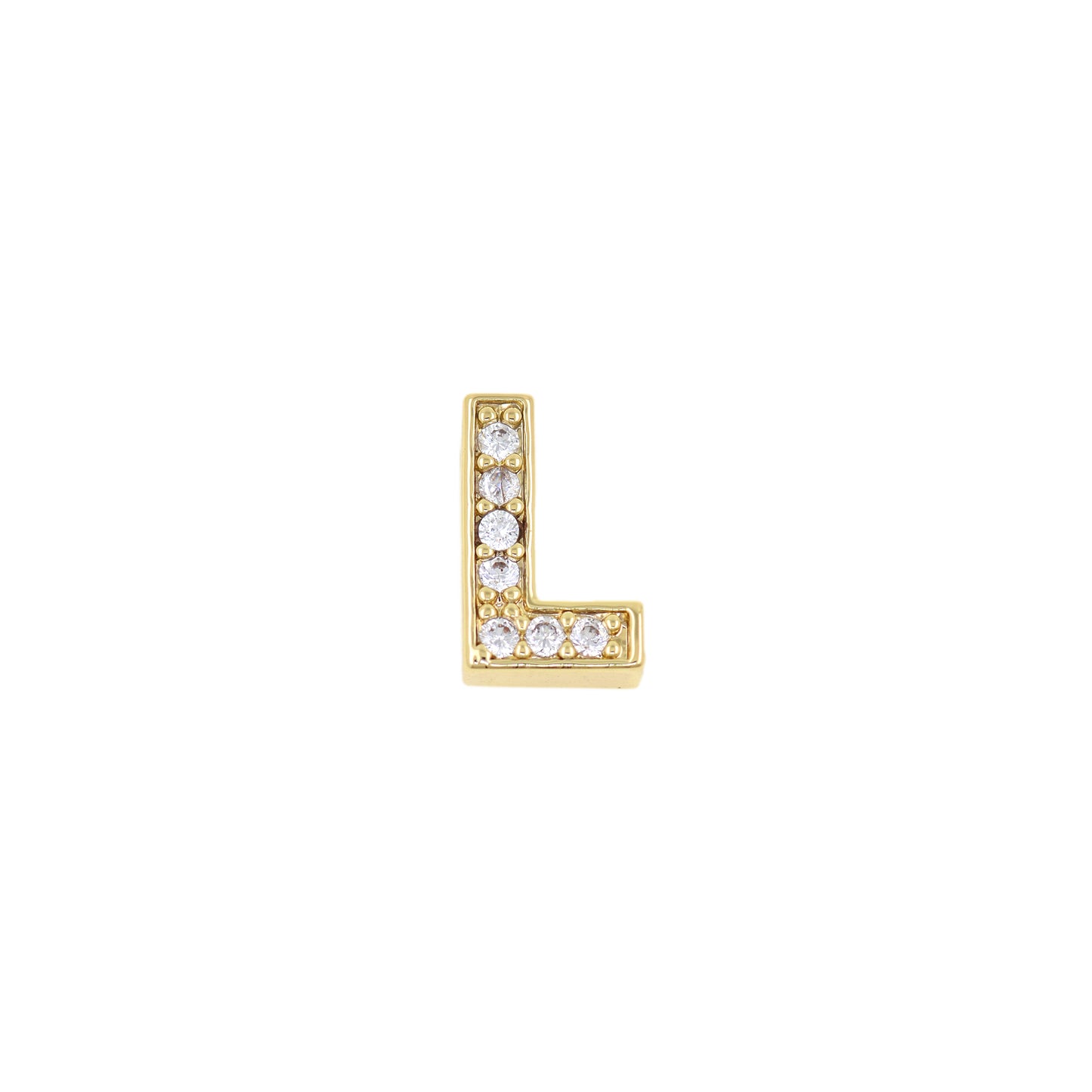 18K Gold Filling Alphabet Charm，Initial Letter Pendant 12x12mm