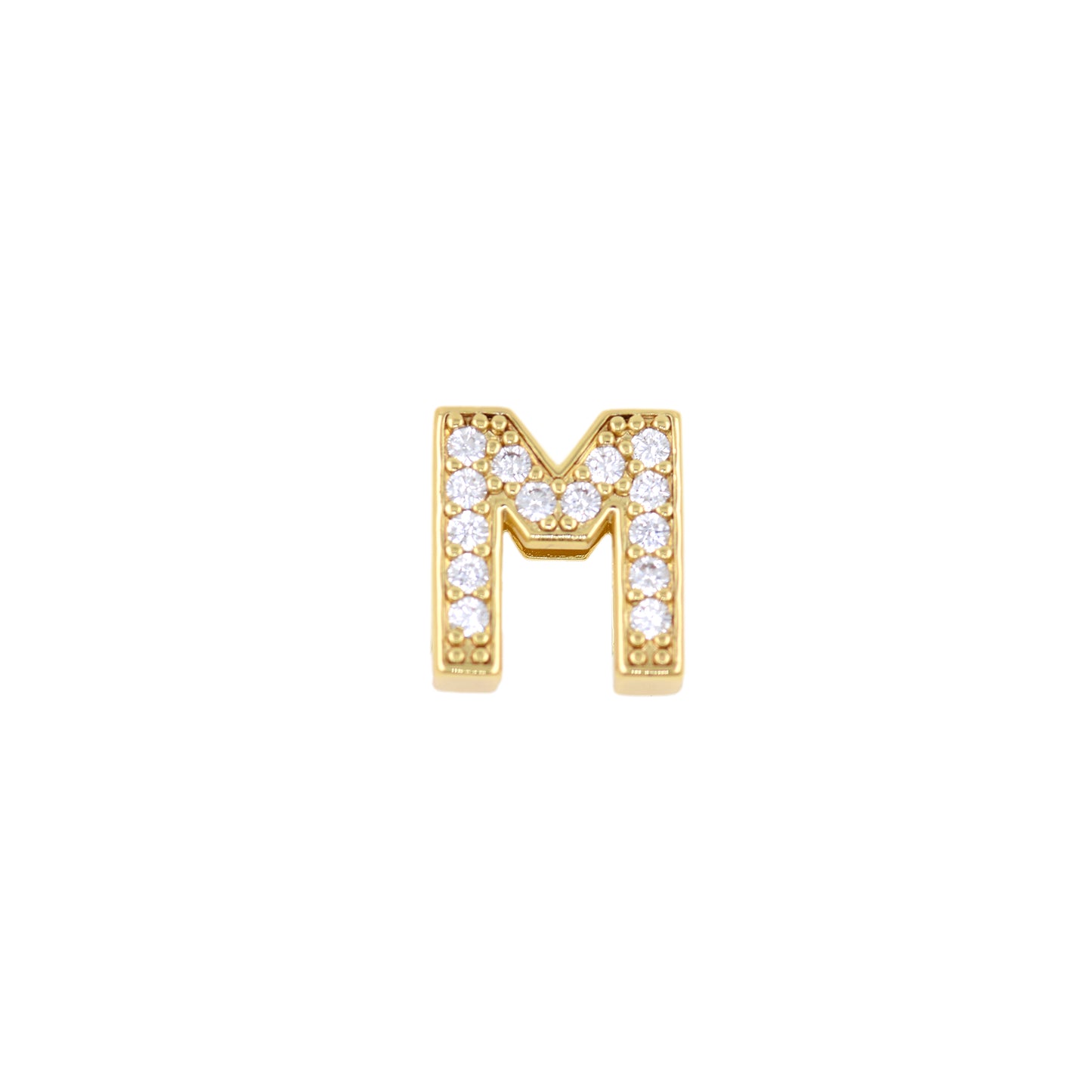 18K Gold Filling Alphabet Charm，Initial Letter Pendant 12x12mm