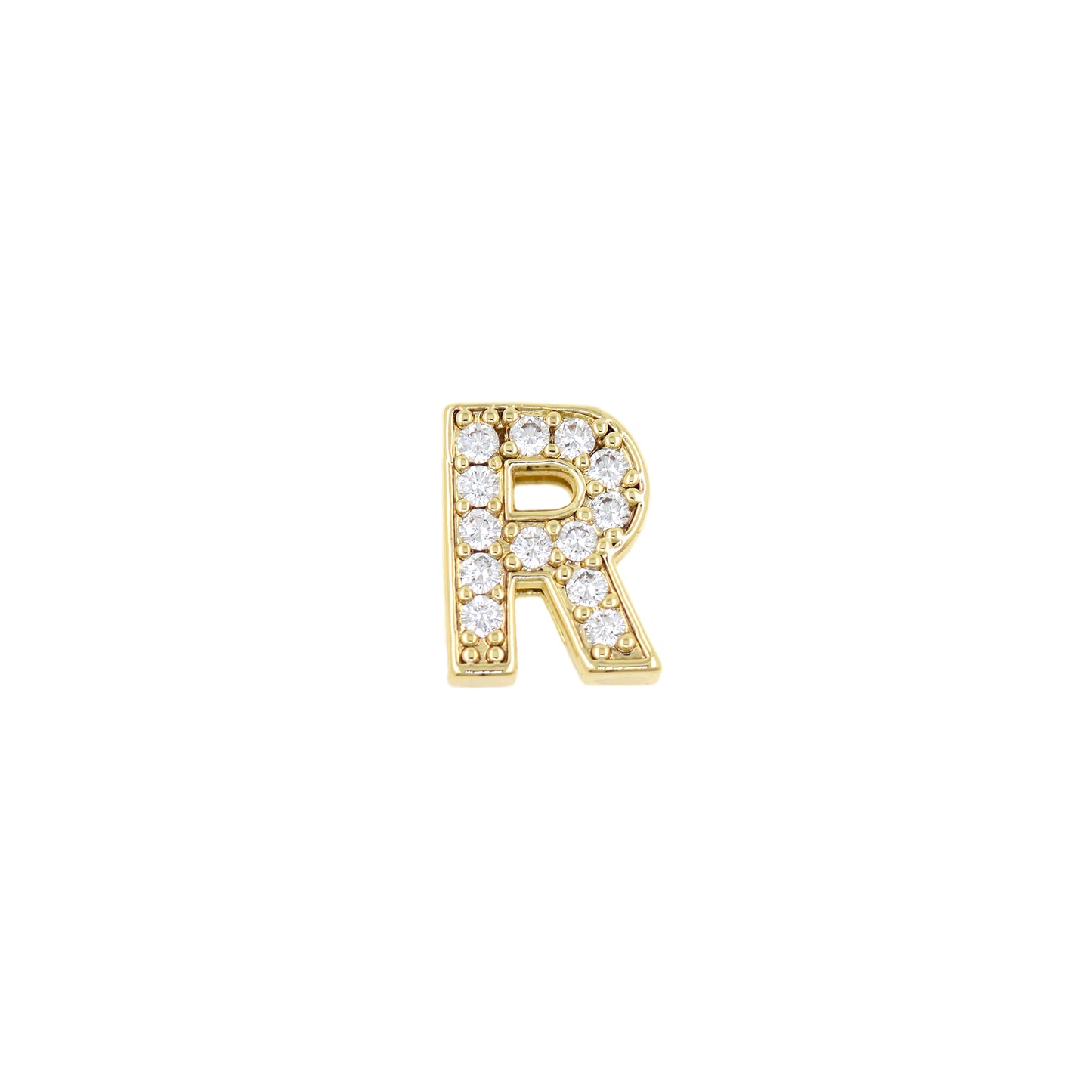 18K Gold Filling Alphabet Charm，Initial Letter Pendant 12x12mm