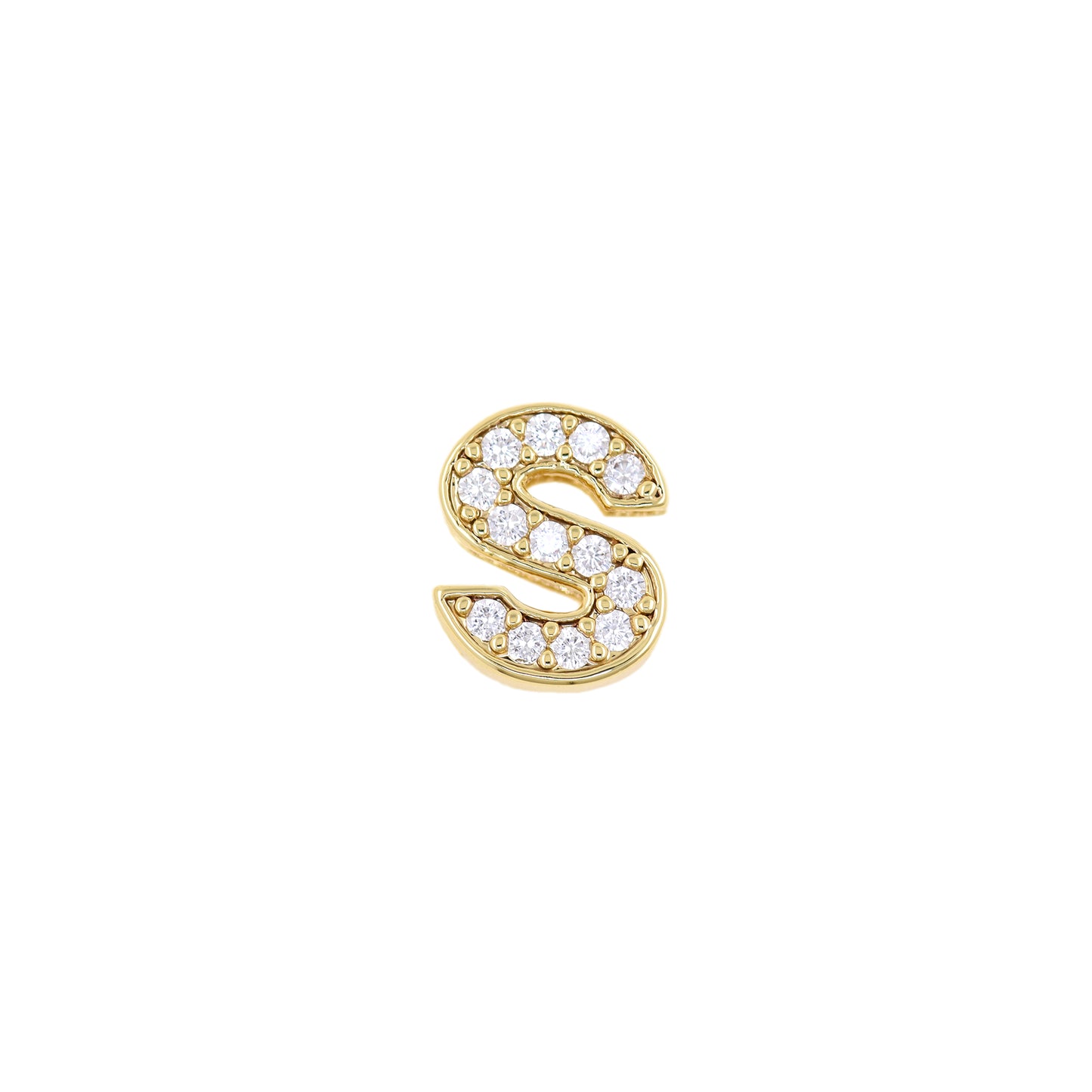 18K Gold Filling Alphabet Charm，Initial Letter Pendant 12x12mm