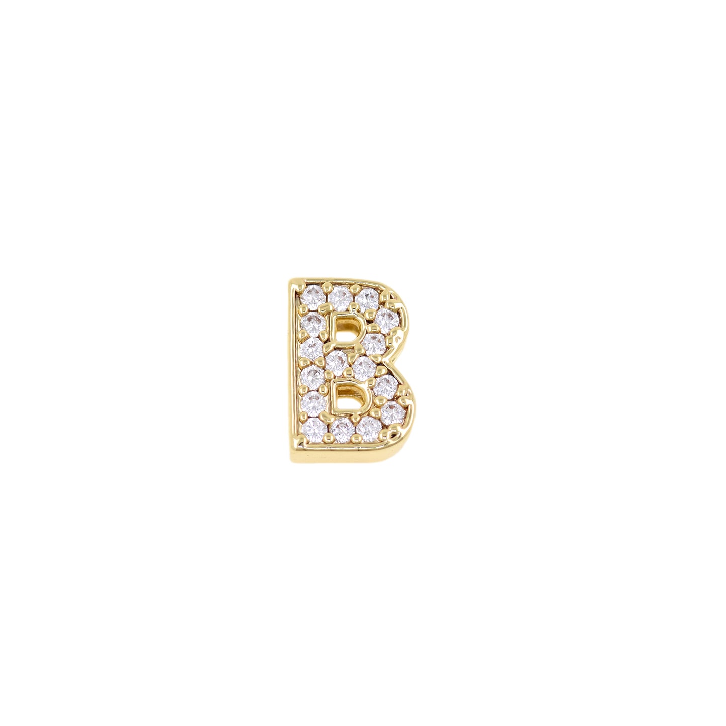 18K Gold Filling Alphabet Charm，Initial Letter Pendant 12x12mm