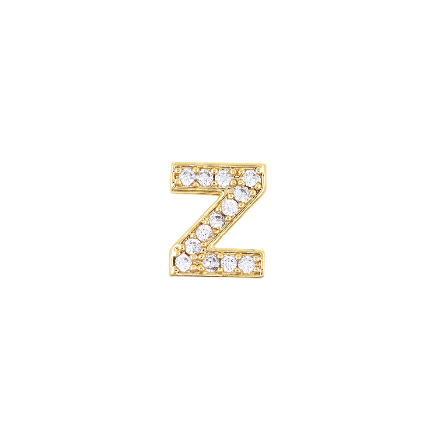 18K Gold Filling Alphabet Charm，Initial Letter Pendant 12x12mm