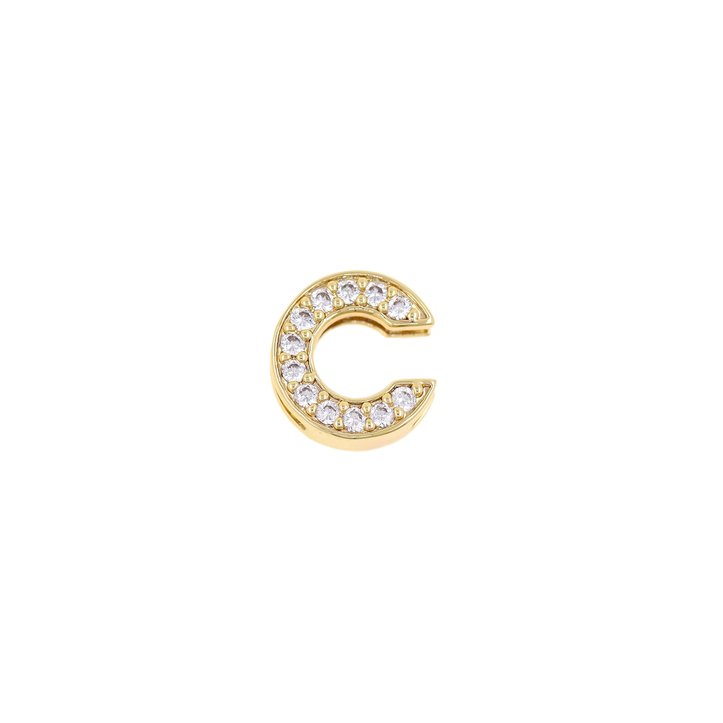 18K Gold Filling Alphabet Charm，Initial Letter Pendant 12x12mm