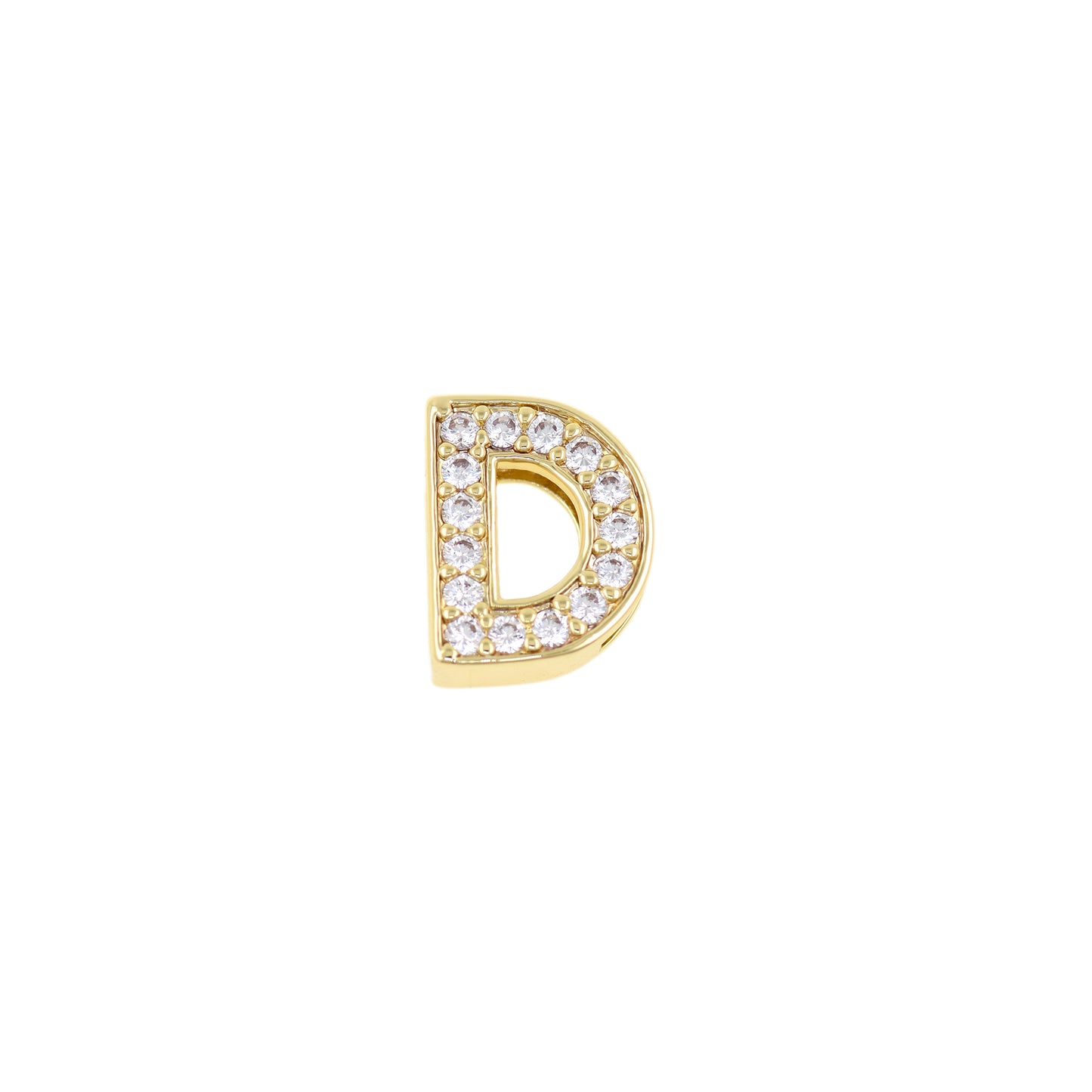 18K Gold Filling Alphabet Charm，Initial Letter Pendant 12x12mm