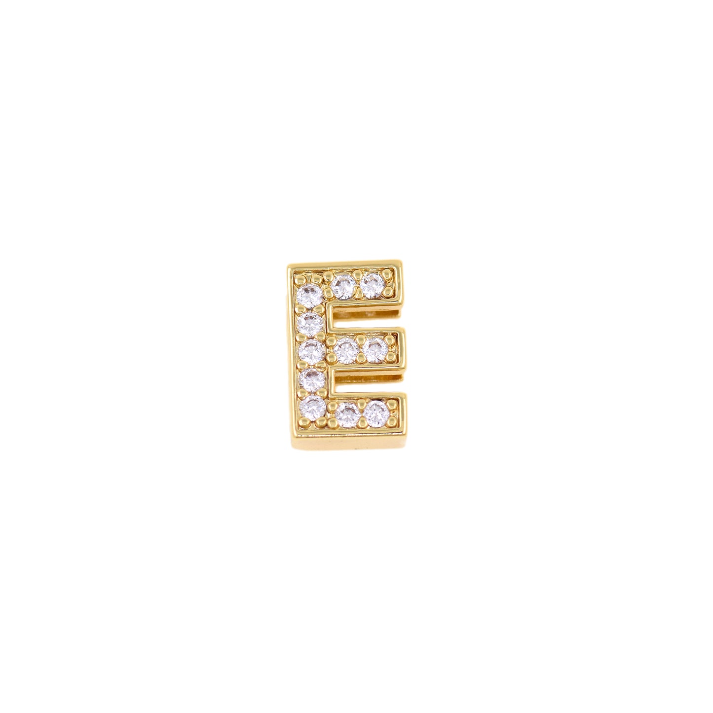 18K Gold Filling Alphabet Charm，Initial Letter Pendant 12x12mm