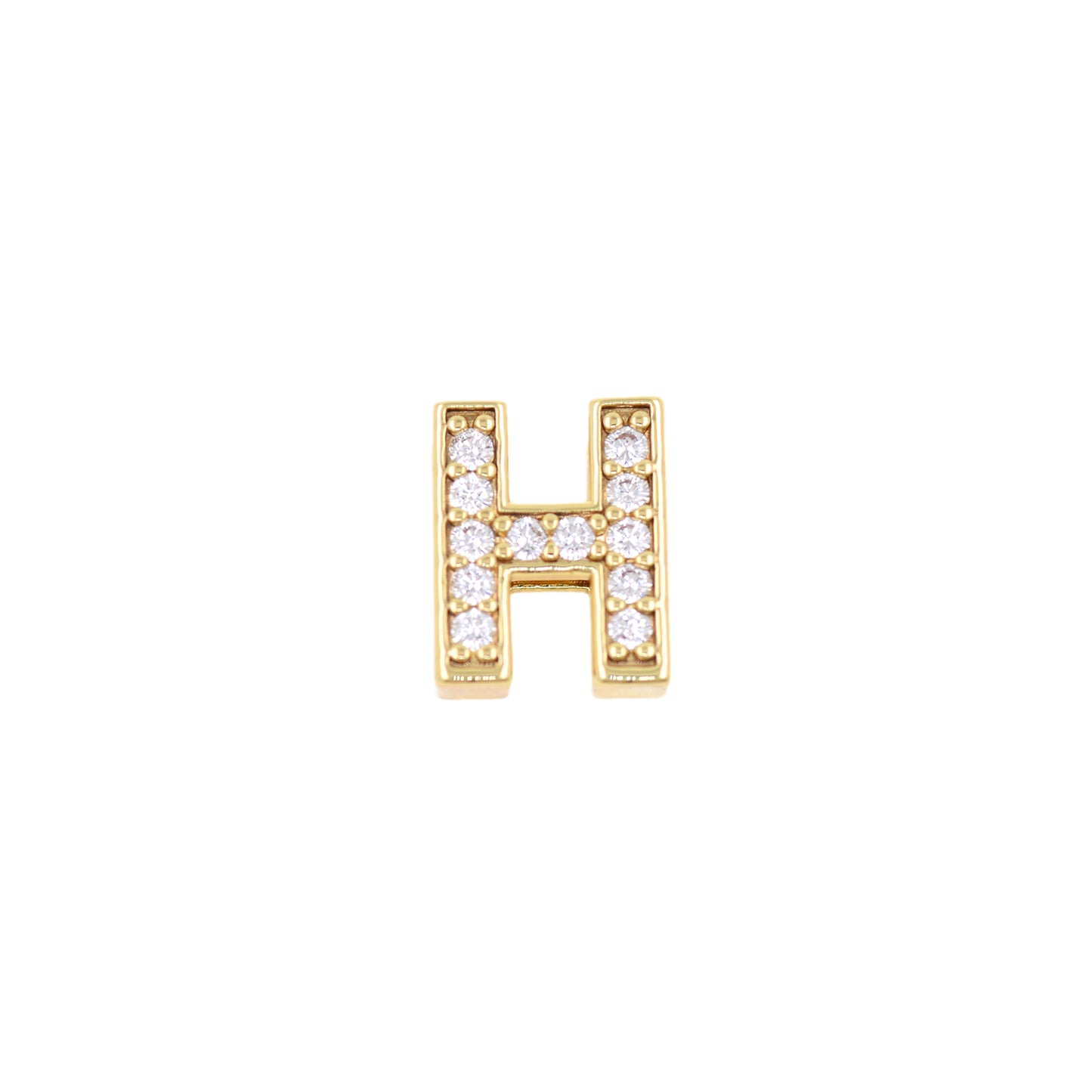 18K Gold Filling Alphabet Charm，Initial Letter Pendant 12x12mm