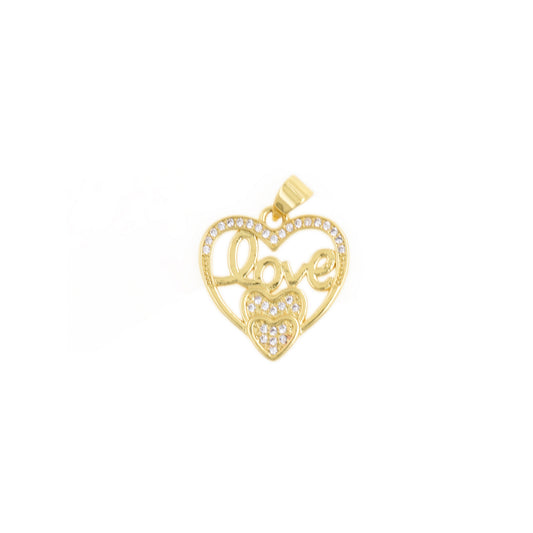 Charming Gold Heart Pendant 18.3x19.1mm