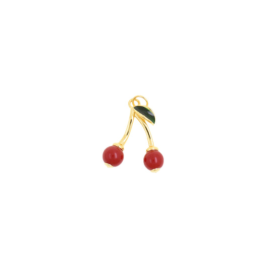 Adorable Red Cherry Duo Pendant 17.7x21.5mm