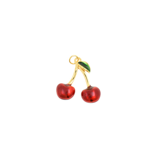 Charming Red Twin Cherries Pendant 21.4x21.9mm