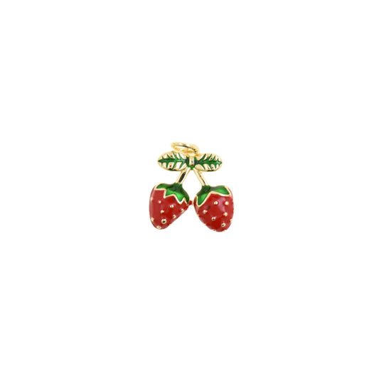 Cute Red Strawberry Pendant 15.2x14.7mm