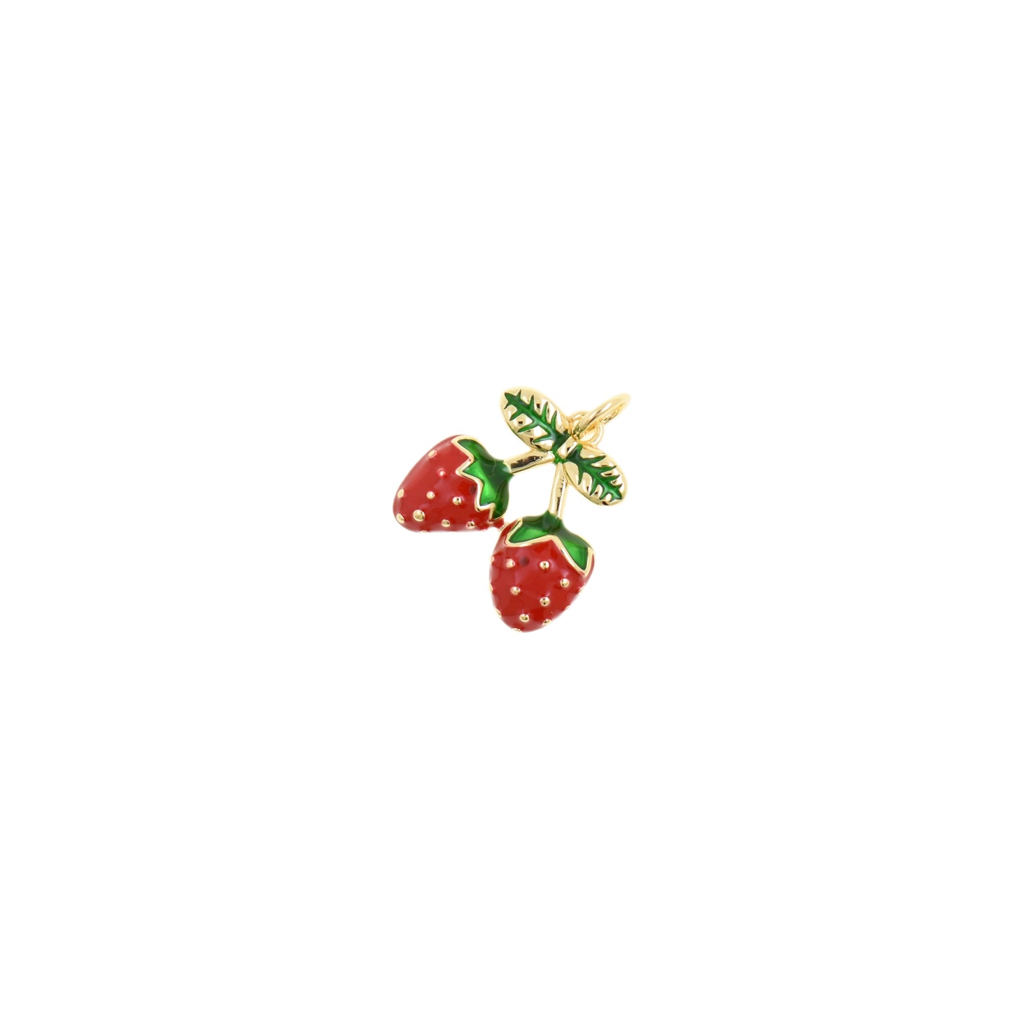 Cute Red Strawberry Pendant 15.2x14.7mm
