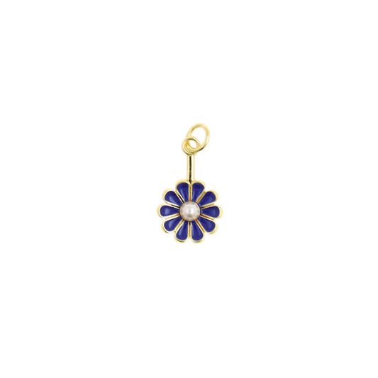 Elegant Enamel Daisy Flower Necklace 10.6x16.8mm