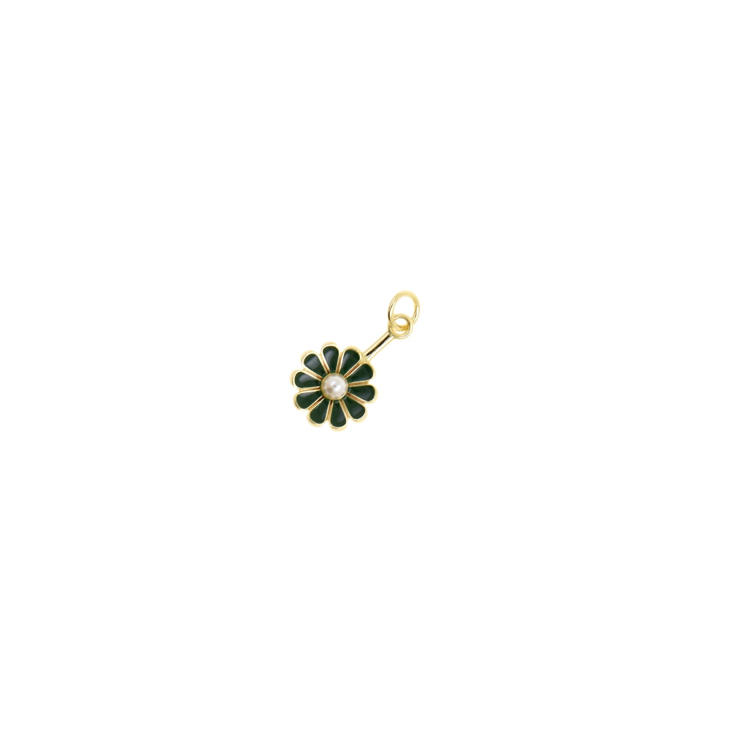 Elegant Enamel Daisy Flower Necklace 10.6x16.8mm