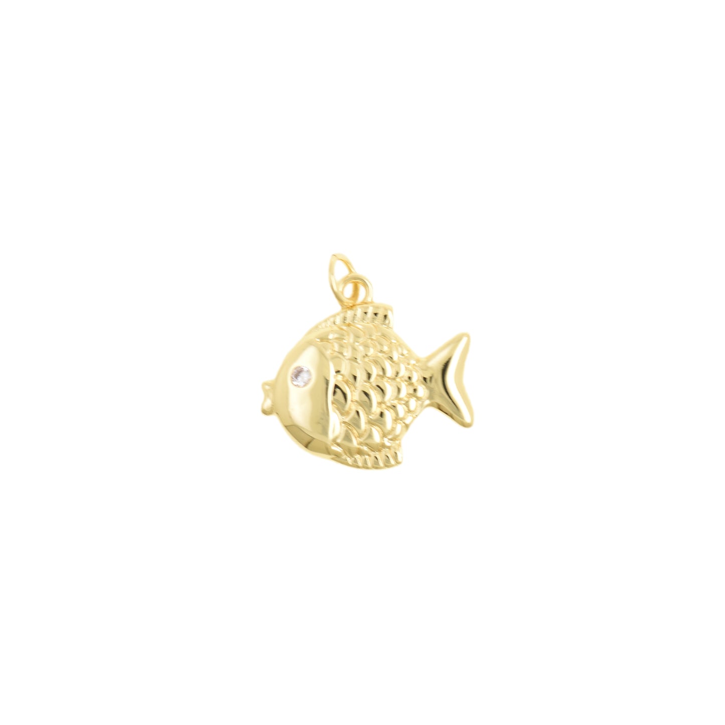 Stylish Gold Fish Necklace Pendant 18x19.3mm