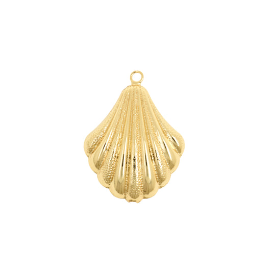 Elegant Ocean Blue Scallop Shell Charm  33.4x44.8mm