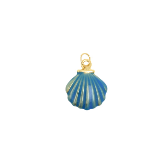 Mini Blue Shell Pendant Charm 15.5x19mm