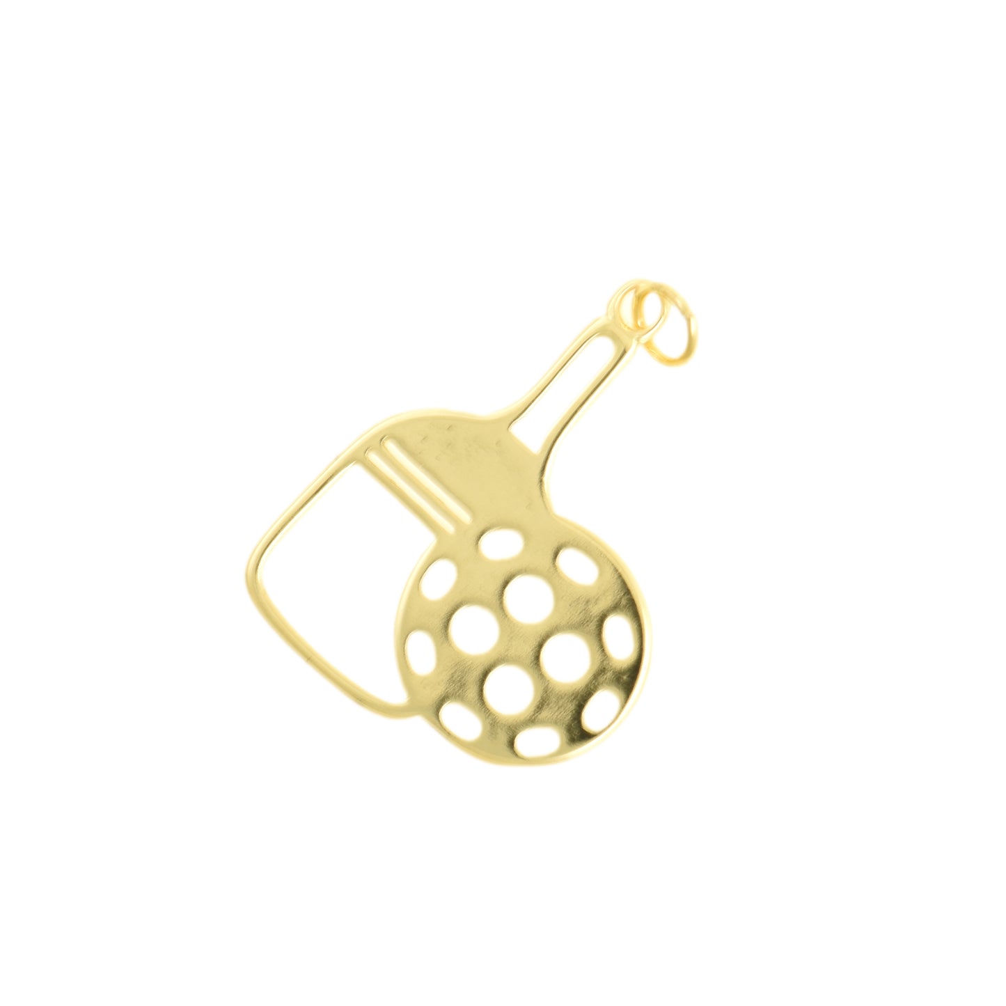 Gold Pickleball Paddle And Ball Charm 21x28mm
