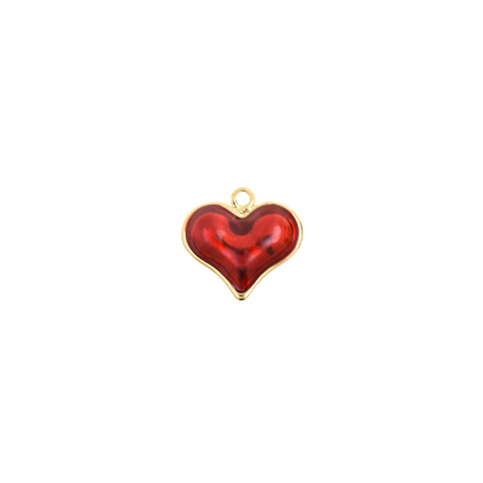 Metallic Red Love Pendant With Framed Design 20.1x18.7mm